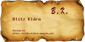 Blitz Klára névjegykártya