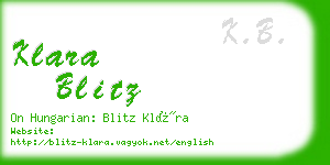 klara blitz business card